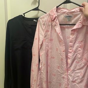 Bundle Of Two Old Navy Size Medium Long Sleeve Button Down Women’s Shirts